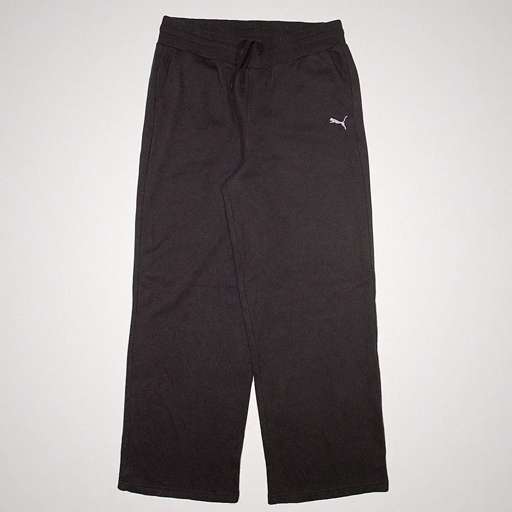 PUMA Herren Jogginghose Schwarz Wide-Leg Baumwollmischung W32 L30