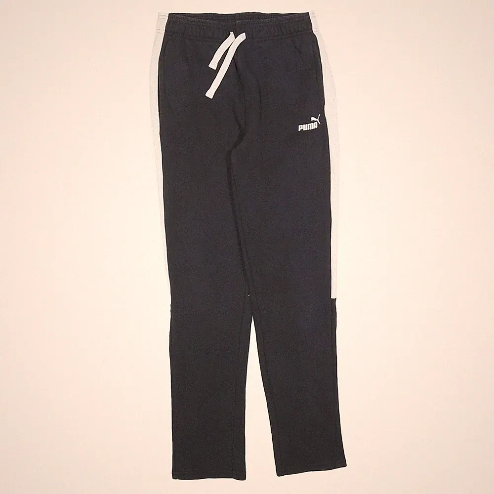 PUMA Herren Jogginghosen Schwarz & Weiß Slim Tapered XS W25 L28 Baumwollmischung