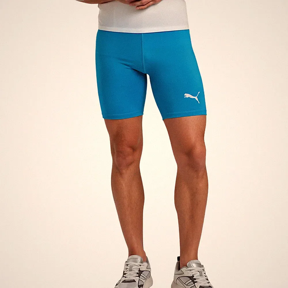 PUMA Herren Short Tight Laufhose Fußball Running Baselayer Fitnesshose azur blau