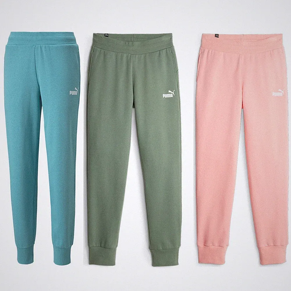 Puma Jogginghose Damen Frauen Sweat Pants mit Fleece Innenseite Türkis Baumwolle