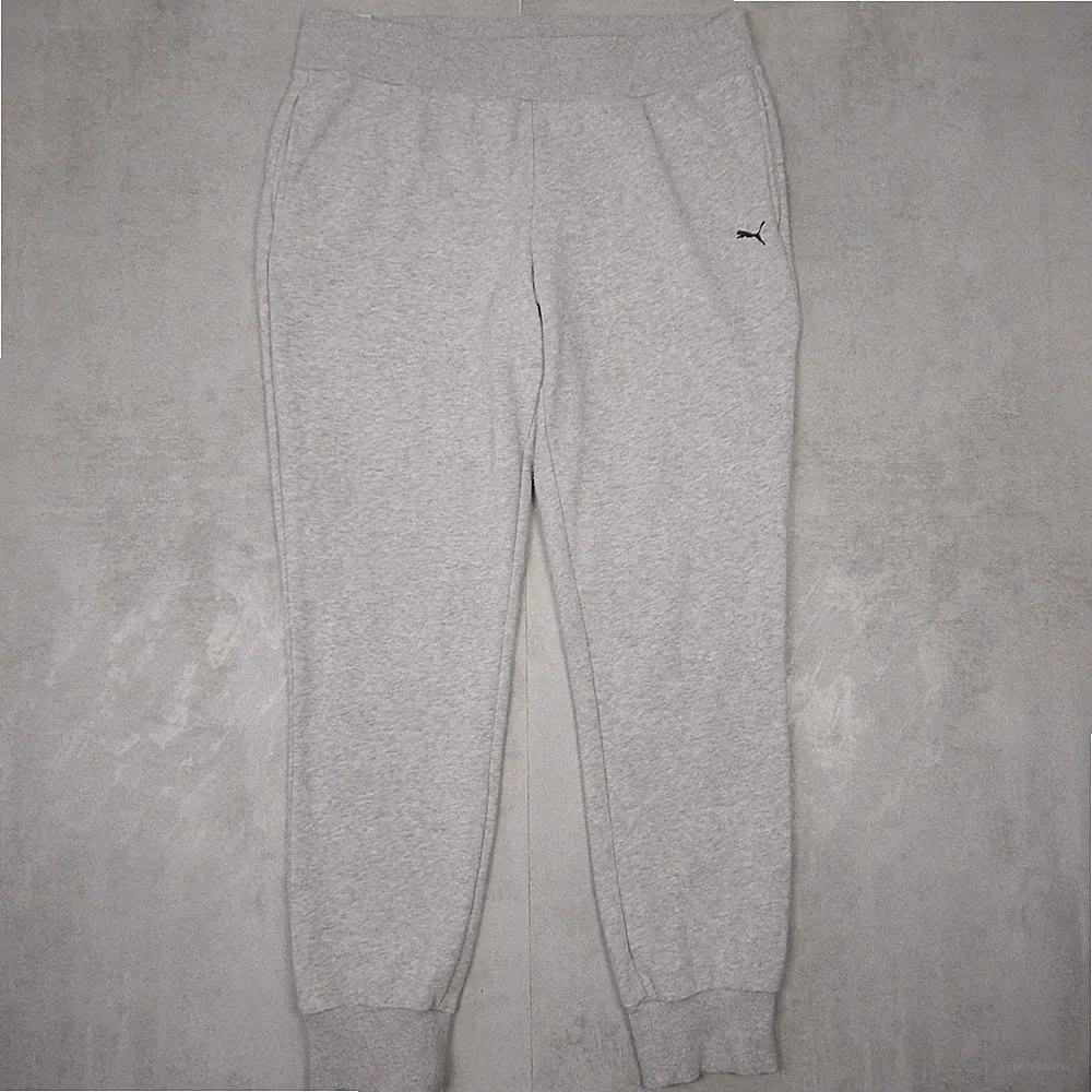 Puma Jogginghose Damen L Grau Regular Fit Sportwear Cat Logo Tapered Jogger