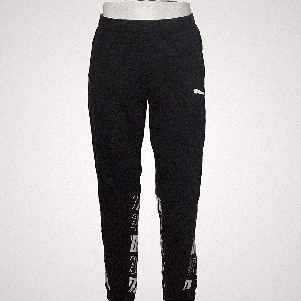 Puma, Jogginghose, Größe: 52/54, Schwarz/Weiß, Baumwolle/Polyester, Print #oqv