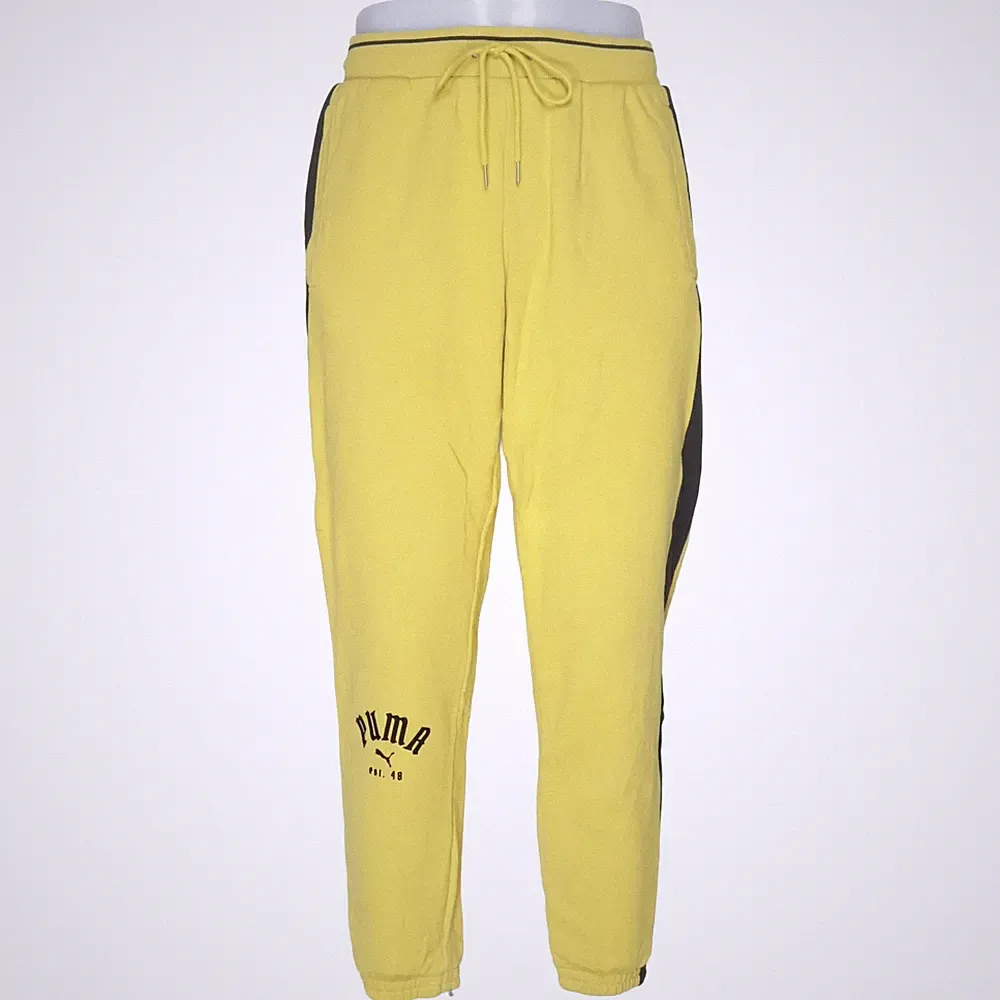 Puma, Jogginghose, Größe: L, Gelb/Schwarz, Baumwolle, Print, Sweat, Herren #pnr
