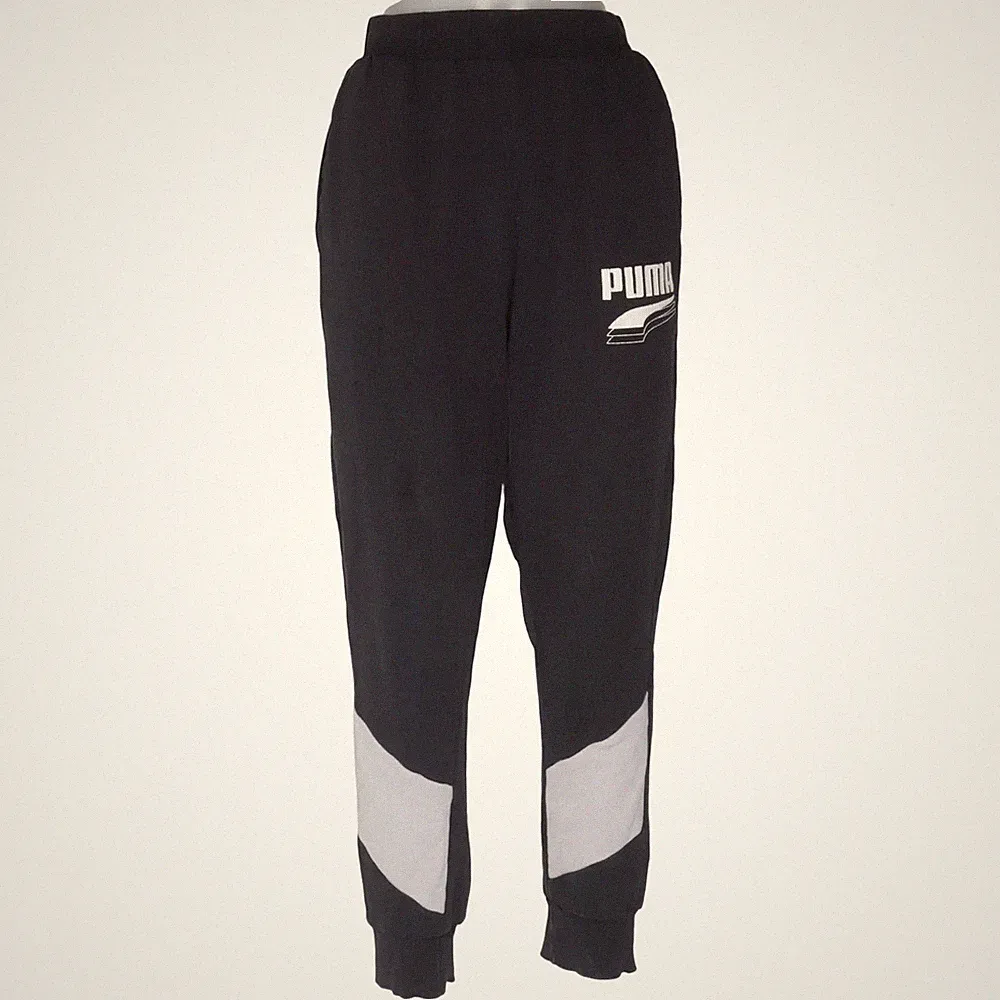 Puma, Jogginghose, Größe: L, Schwarz/Grau, Baumwolle, Einfarbig, Damen #zRJ