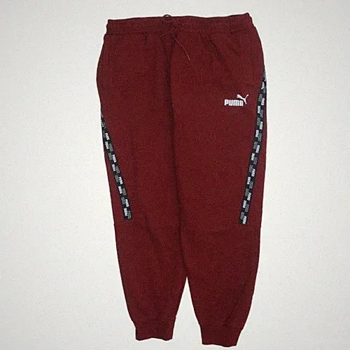 Puma Jogginghose Herren rot XL mit Logo Tape Seiten
