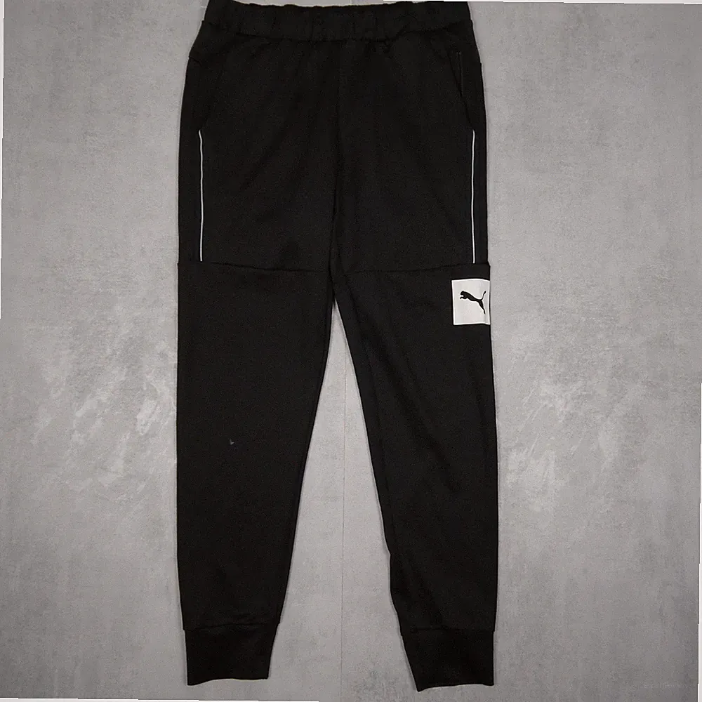 Puma Jogginghose Herren S Schwarz Tapered Fit Big Logo Streetwear Cotton
