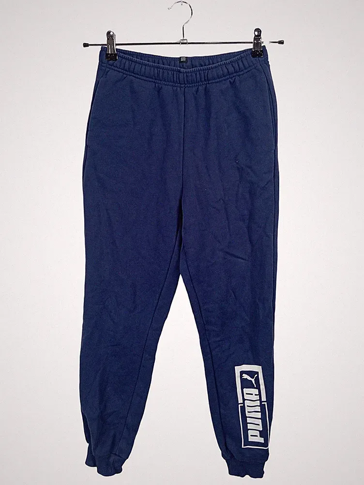 PUMA Jogginghose Kinder Gr. 164 Navy Blau Sporthose Logo