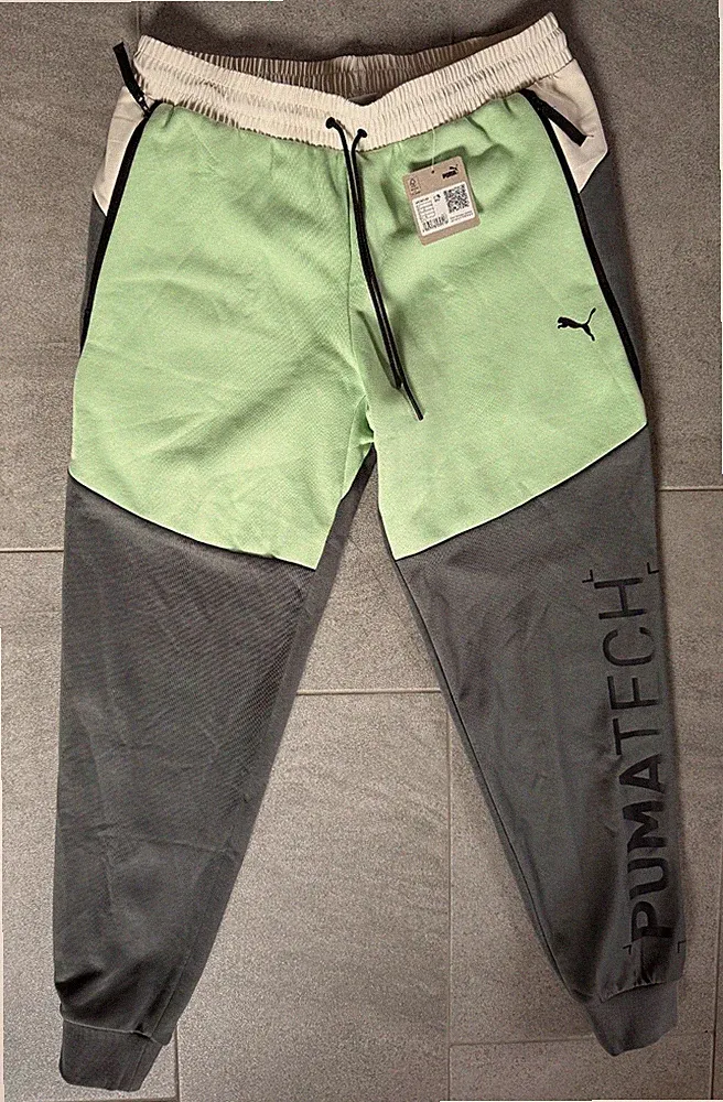 Puma Pumatech 682843 Graphic Track Pants Grün Gr L Jogging Hose NEU Sweatpants