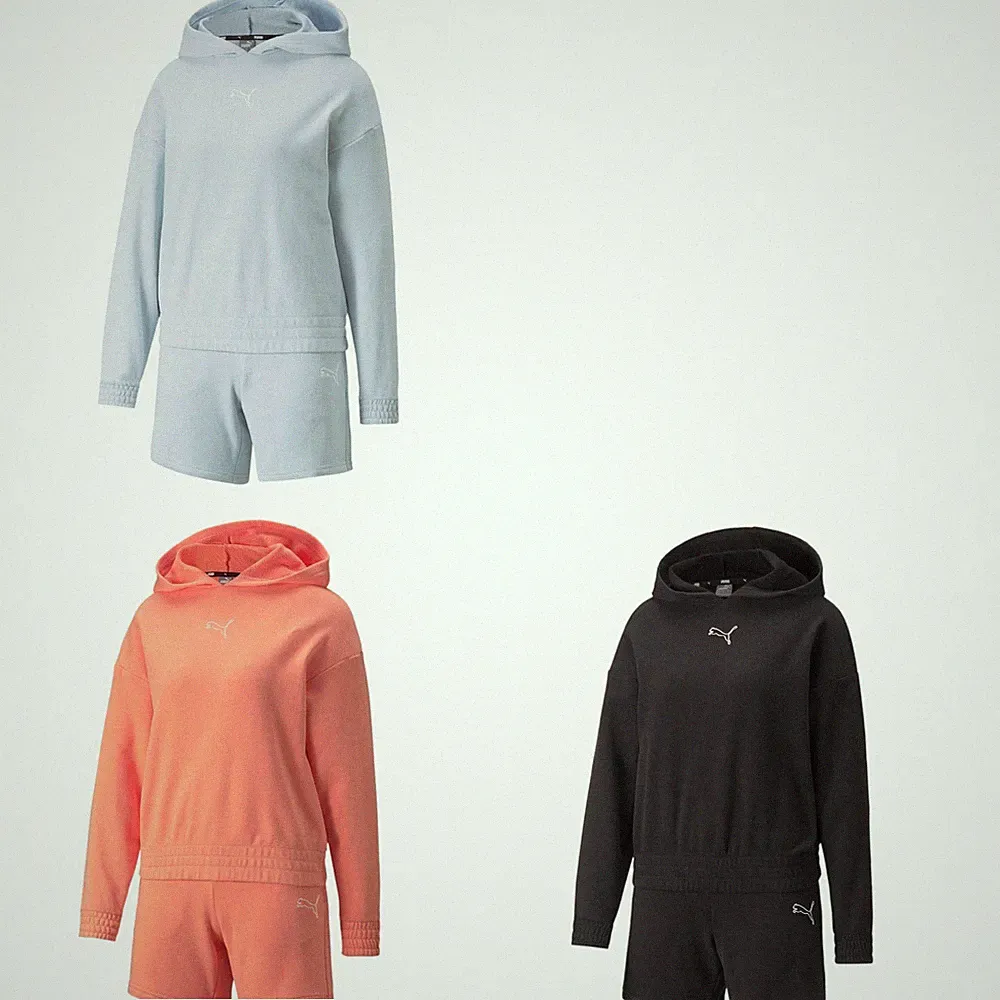 Puma Sweatanzug Jogginganzug Loungewearmit kurzer Hose Damen Baumwolle