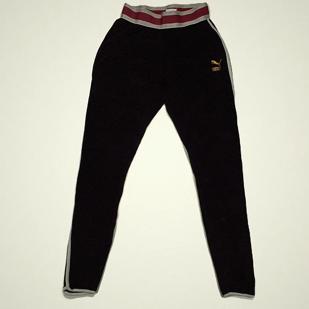 Puma Vintage Velours Jogginghose Damen M Schwarz Samt Nicki Slim Trackpants