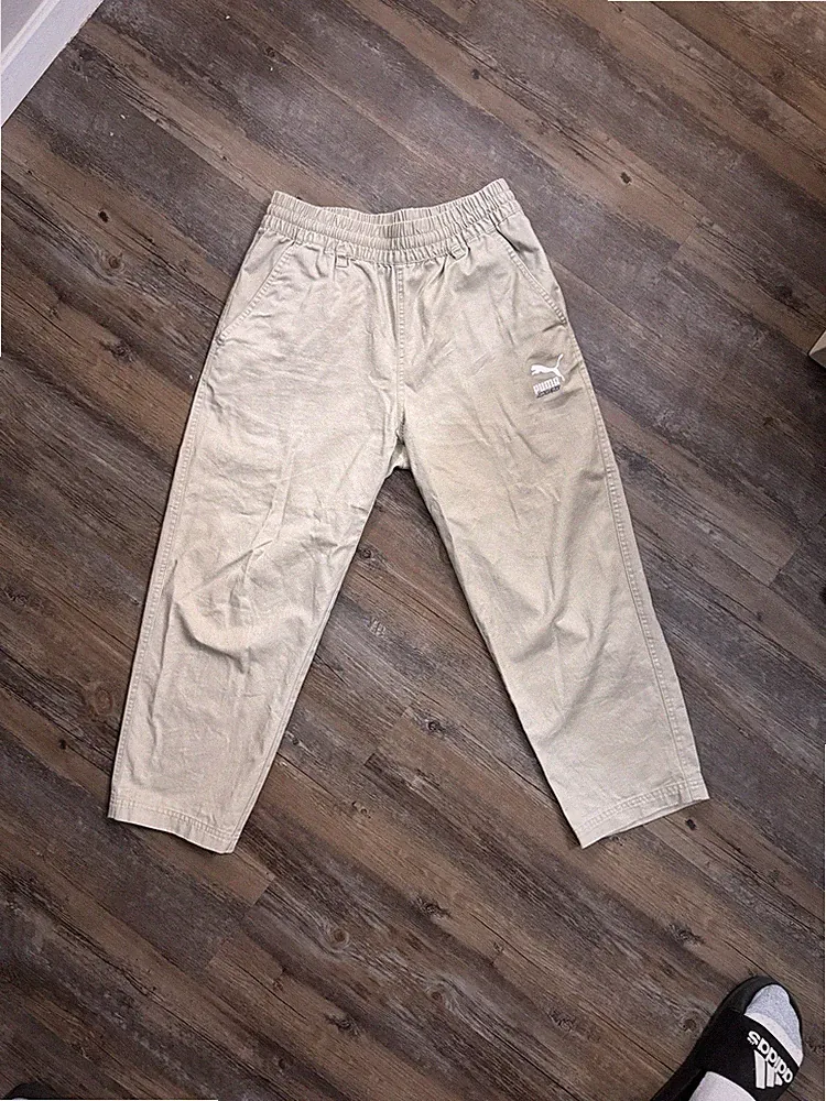 PUMA x Santa Cruz Men’s Jogger Pants – Size S – Beige – Rare Collab!