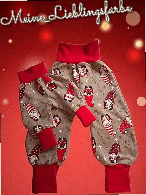 Pumphose Kind Jogginghose Wichtel Sweatstoff Weihnachten Gr. 104 * NEU Handmade