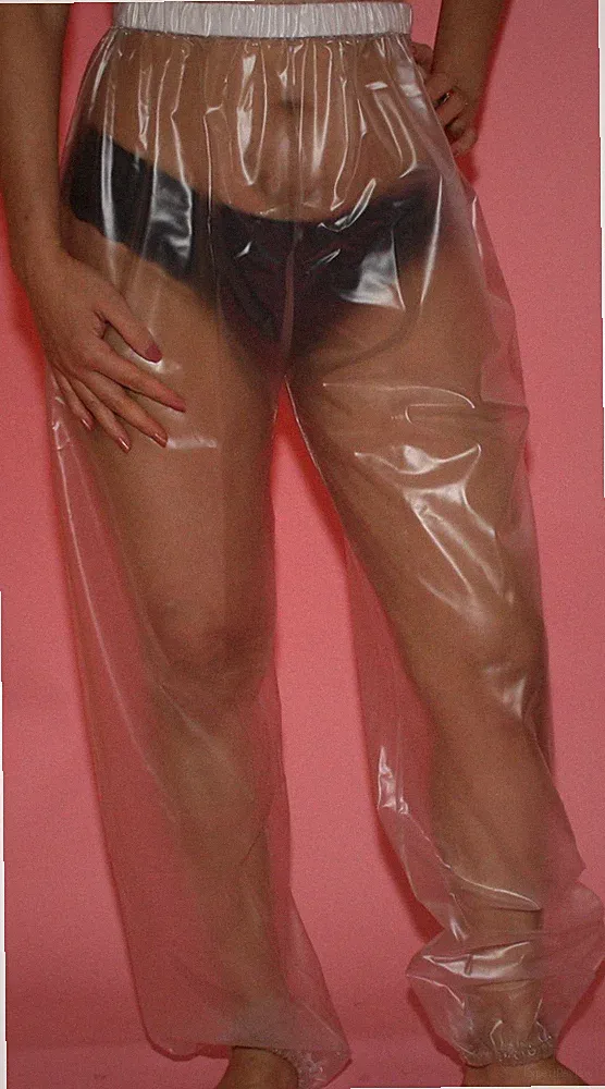 PVC Jogging Schwitz Sauna Regen Hose Gummihose transparent