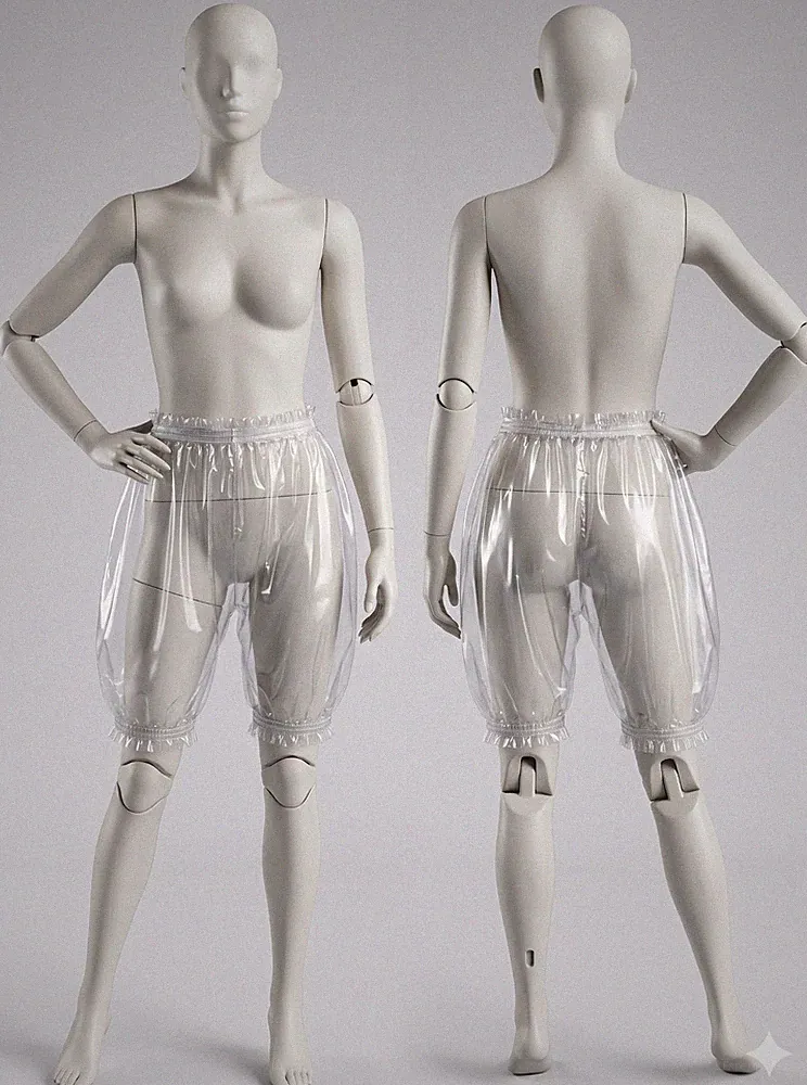 PVC Kniehose Bloomers Sissy Schwitzhose Saunahose 20020 Lack-Transparent
