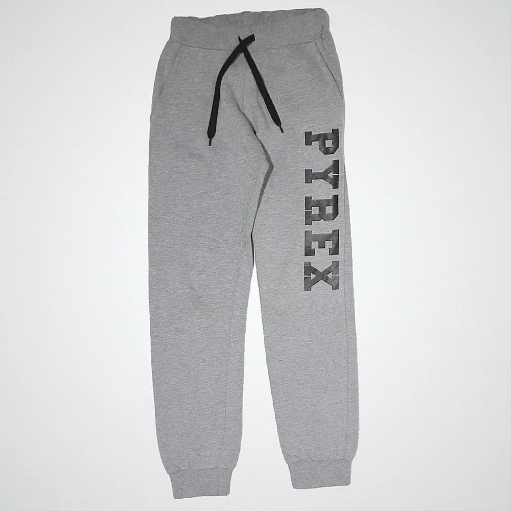 PYREX Herren Jogginghose Grau Slim Tapered Baumwollmix Freizeit S W26 L28