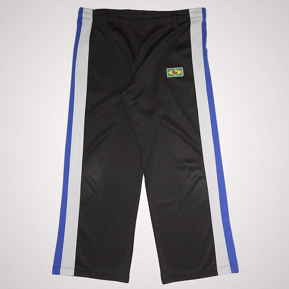 QUILOMBO Herren Jogginghose Schwarz Weiß Blau L W37 L29 Polyester-Mix Relaxed