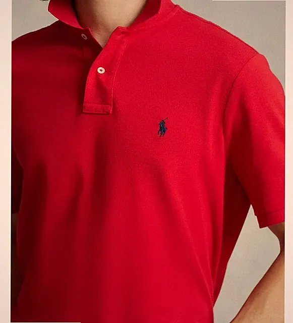 Ralph Lauren Polo Shirt Rot Custom Fit Gr. S Small Pony Logo VINTAGE TOP