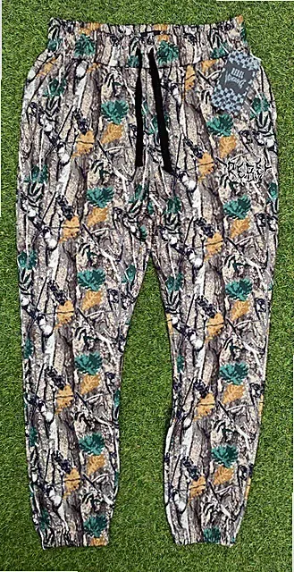 Rebel Vengeance Jogger Sweatpants Camo Tapestry Embroidered Size Large New