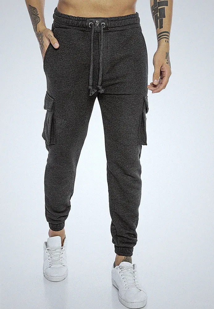 Redbridge Herren Cargo Jogginghose Hose Sweat-Pants Jogger Premium Silver-Skull