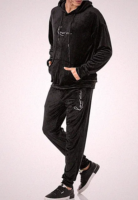 Redbridge Herren Jogginganzug Set Velour Signature Kapuzenpullover und Hose