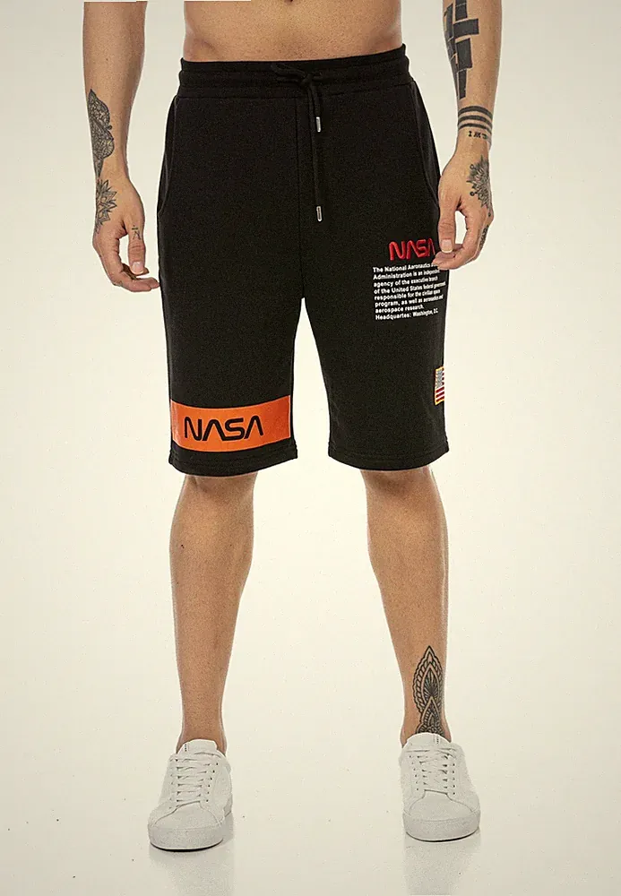 Redbridge Herren Shorts Kurze Hose Capri Sweat Pants Jogginghose NASA Logo USA