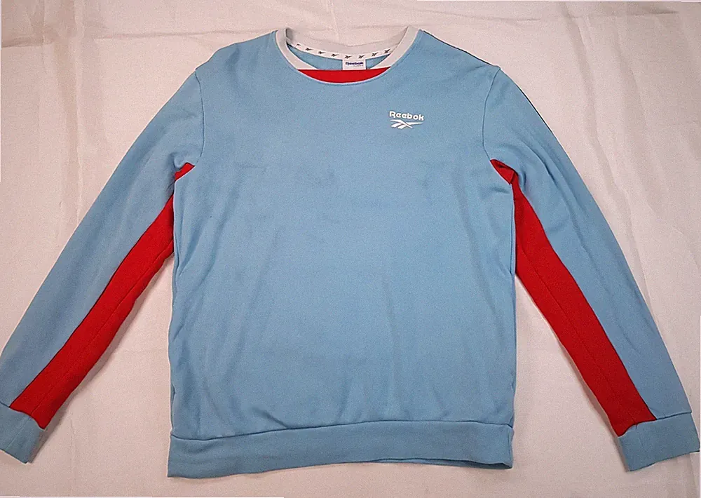 REEBOK GRÖSSE SMALL S HERREN BLAU LANGARM RUNDHALSAUSSCHNITT PULLOVER SWEATSHIRT