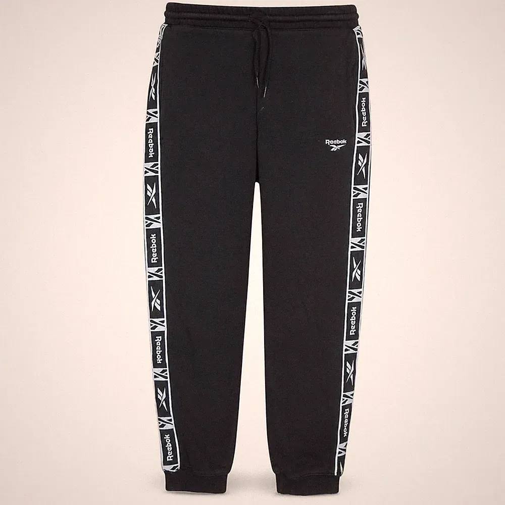Reebok Herren-Joggerhosen Größe M Schwarz, lässiger elastischer Taillenlogo