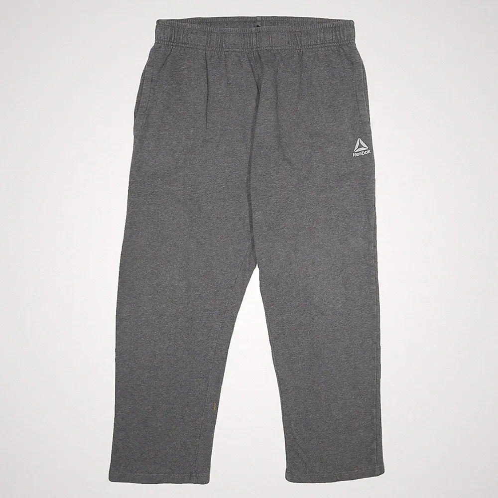REEBOK Herren Jogginghose Grau L W32 L28 Baumwollmischung Regular Kegelförmig
