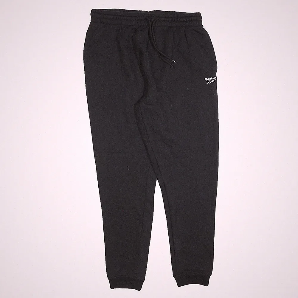 REEBOK Herren Jogginghose Schwarz M W30 L28 Baumwollmischung Slim Kegelförmig