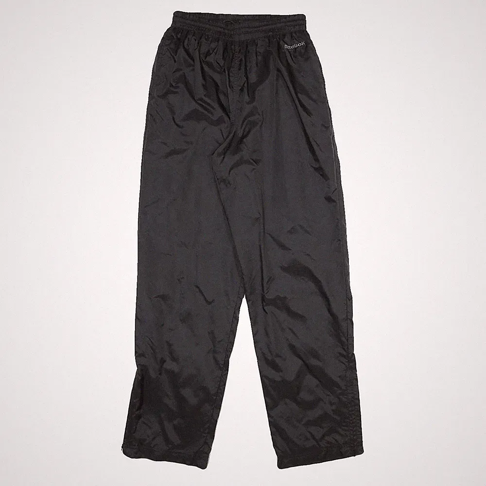 REEBOK Herren Jogginghose SCHWARZ S W24 L29 Klassisch Straight Fit Leicht Nylon