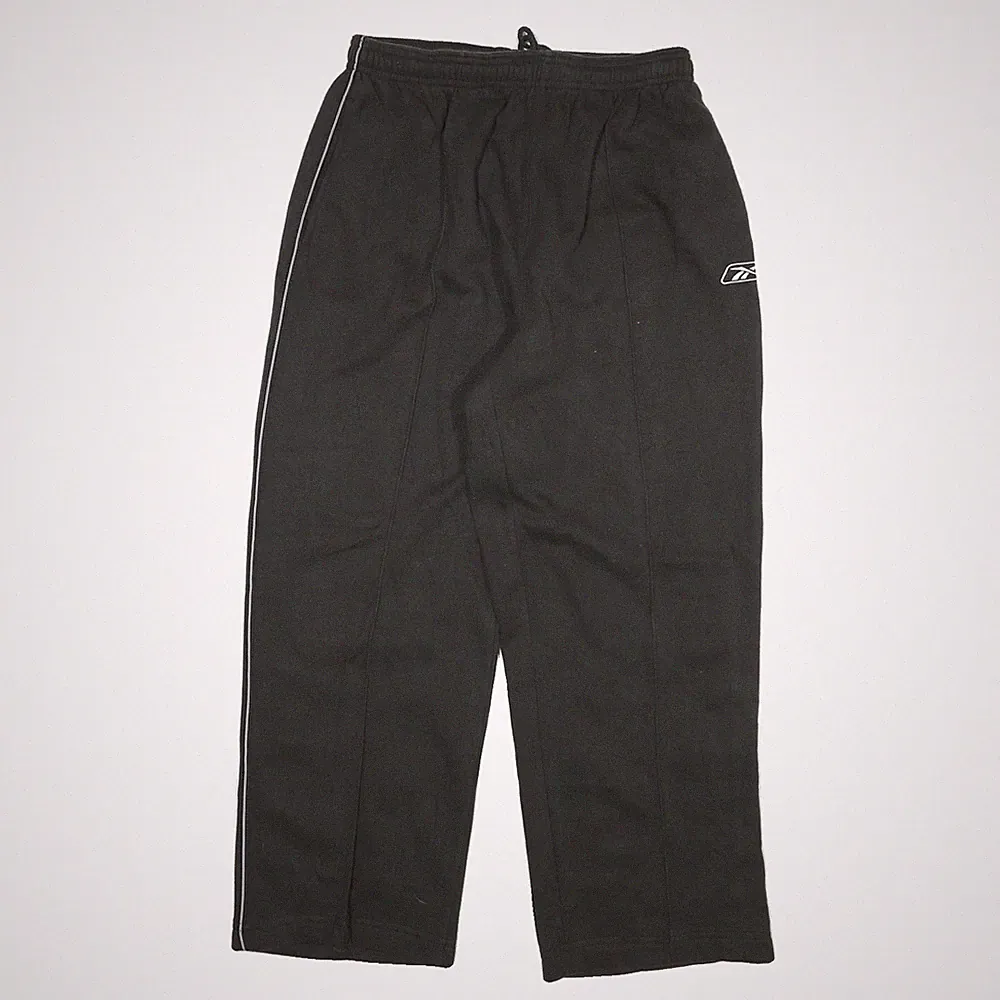REEBOK Herren Jogginghose Schwarz Schlank Konisch M W26 L26 Logo Kontrast Stripe