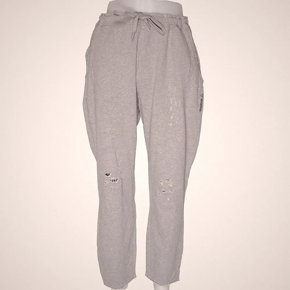 Reebok, Jogginghose, Größe: L, Grau, Baumwolle, Einfarbig, Sweat, Herren #T3L