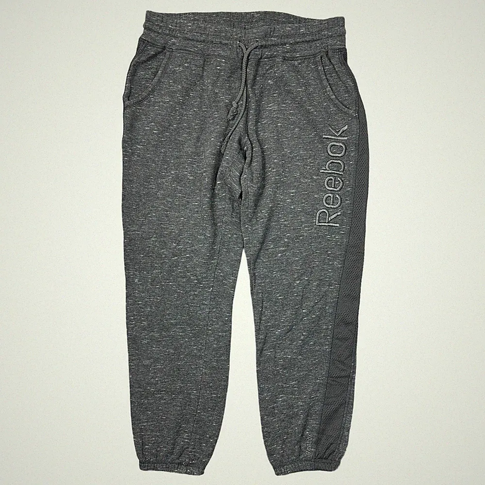 Reebok Jogginghose Swoosh Y2K Bündchen Grau Trainingshose Hose Herren Medium