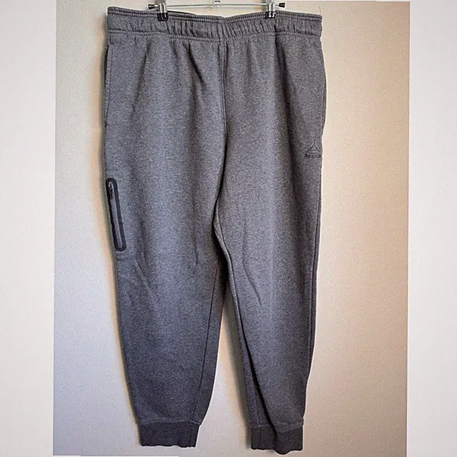 Reebok Mens Gray Fleece Jogger Sweatpants Athletic Gym Loungewear XL Casual Gorp