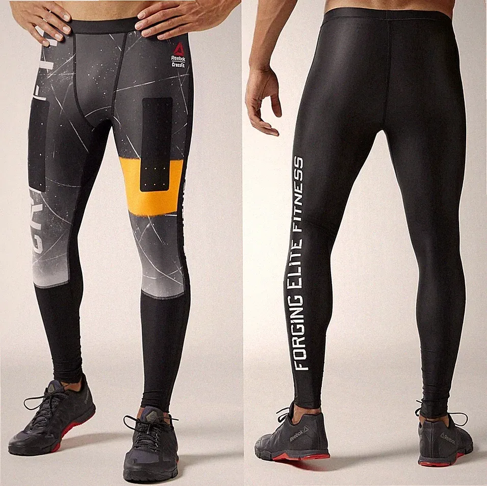 Reebok RCF Kompression Tight Herren Sport Hose Legging Laufhose schwarz Medium M