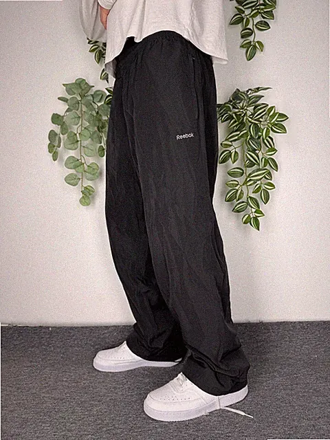 Reebok Trackpants – Y2K Vintage Trainingshose Schwarz – Gr. L