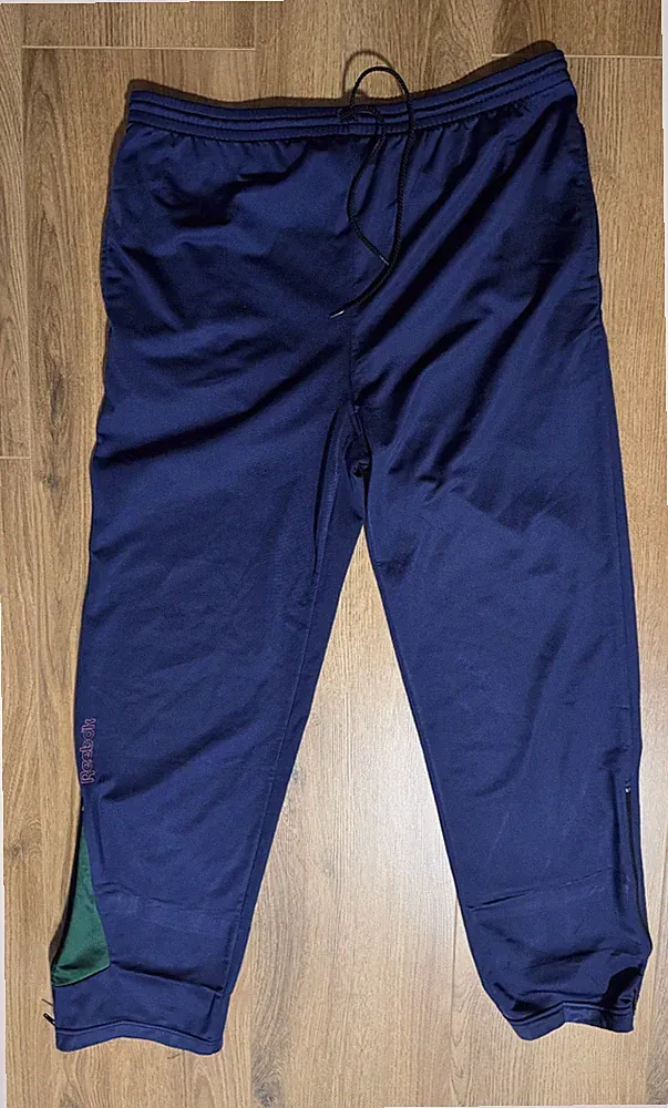 Reebok Vintage Nylon Trackpants, Hose, Jogginghose, Gr. XL, blau, 90er retro