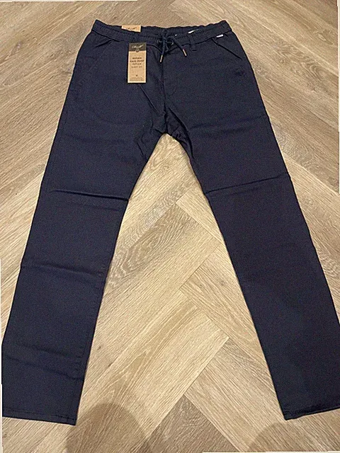 Reell Reflex Easy Chino Relaxed Hose Gr. L W34 Navy Freizeit Baumwolle UVP 65£