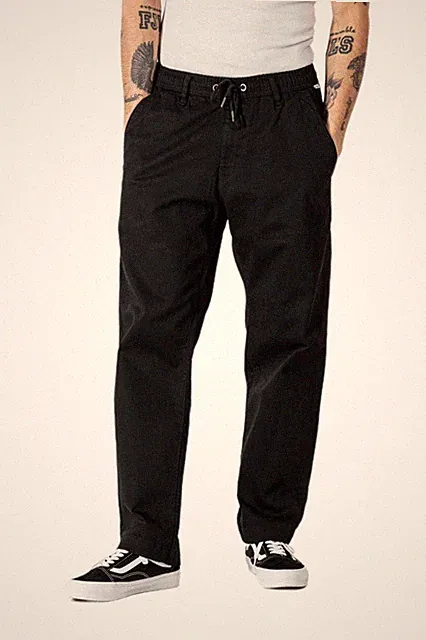 Reell Reflex Loose Chino Hose Herrenhose mit Bund schwarz 17356