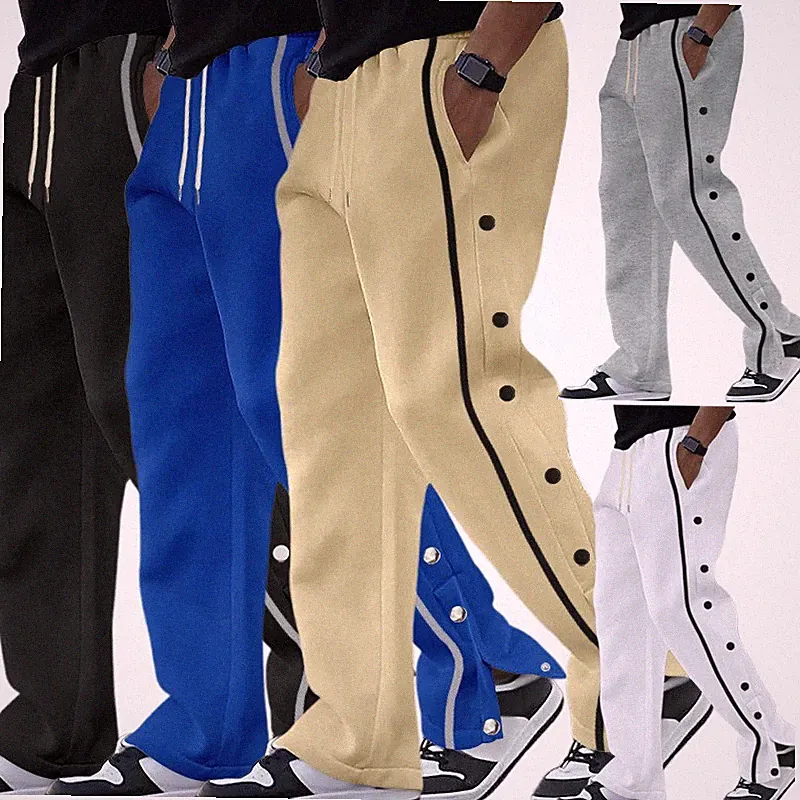 Reha Hose Herren Jogginghose Trainingshose mit Taschen & Seitlicher Knopfleiste