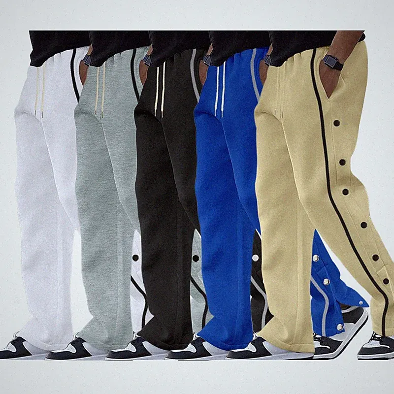 Reha Hose Herren Jogginghose Trainingshose mit Taschen & Seitlicher Knopfleiste