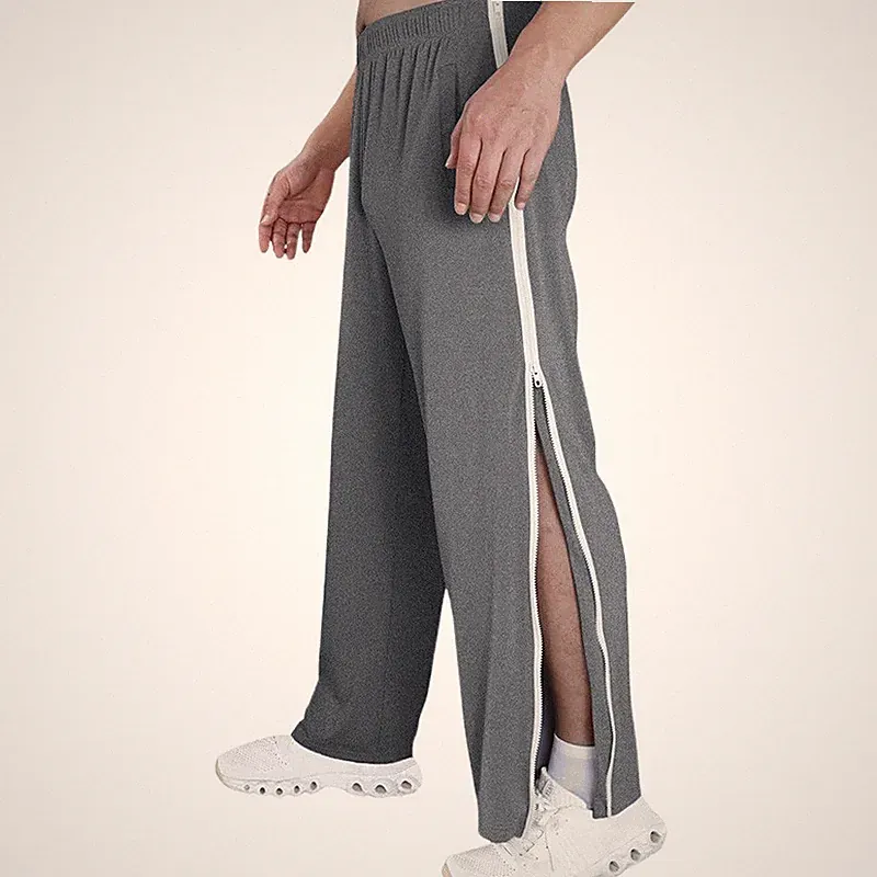 Reha Hose Herren Trainingshose mit durchgehendem Reissverschluss Jogginghose