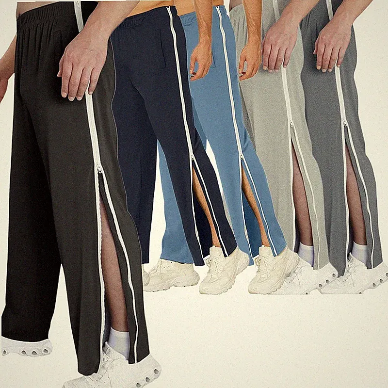 Reha Hose Herren Trainingshose Seitlich Reissverschluss Jogginghose Freizeithose