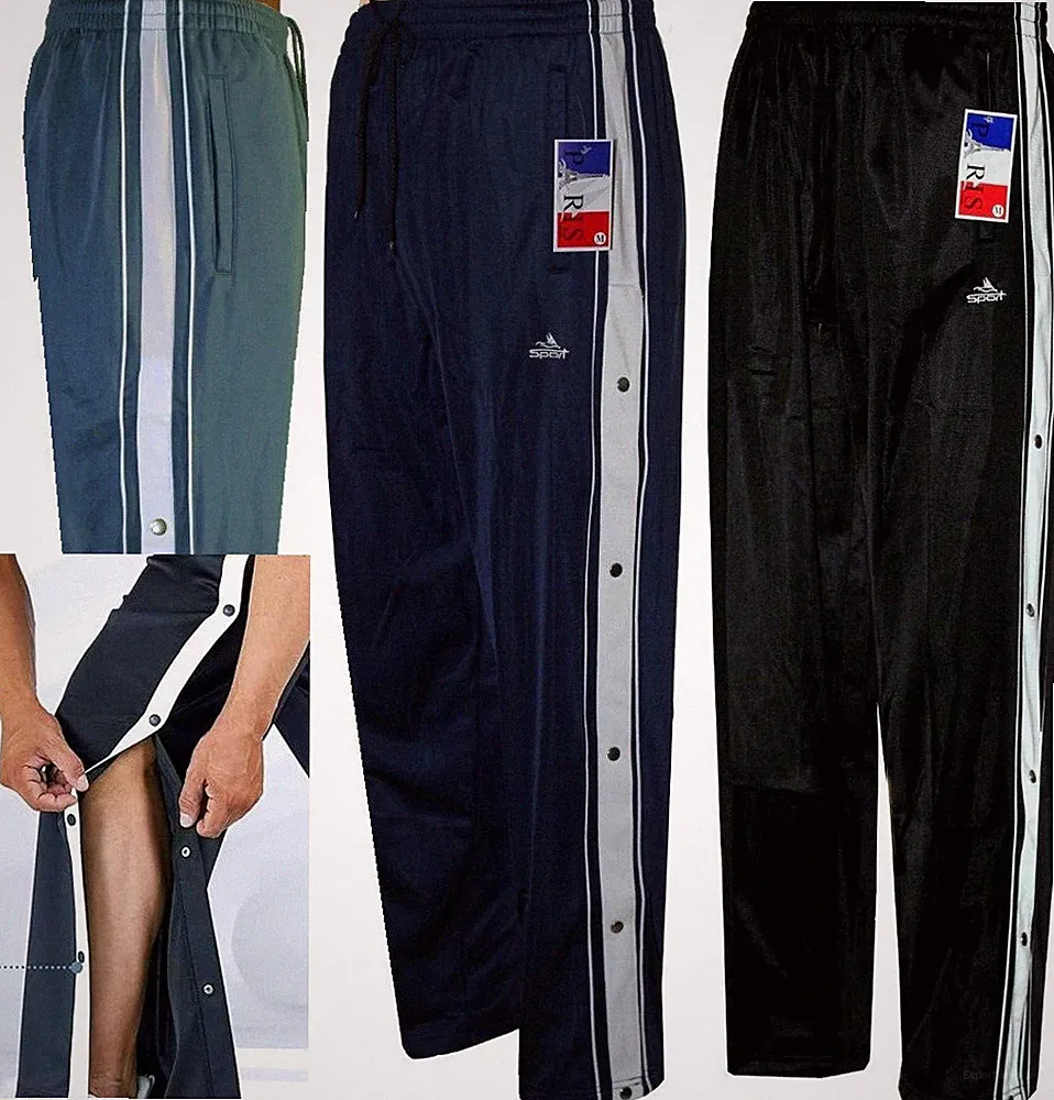 Rehahose, Sport, -Jogginghose mit Seitlicher Knopfleiste in Schwarz, Blau Qkb1
