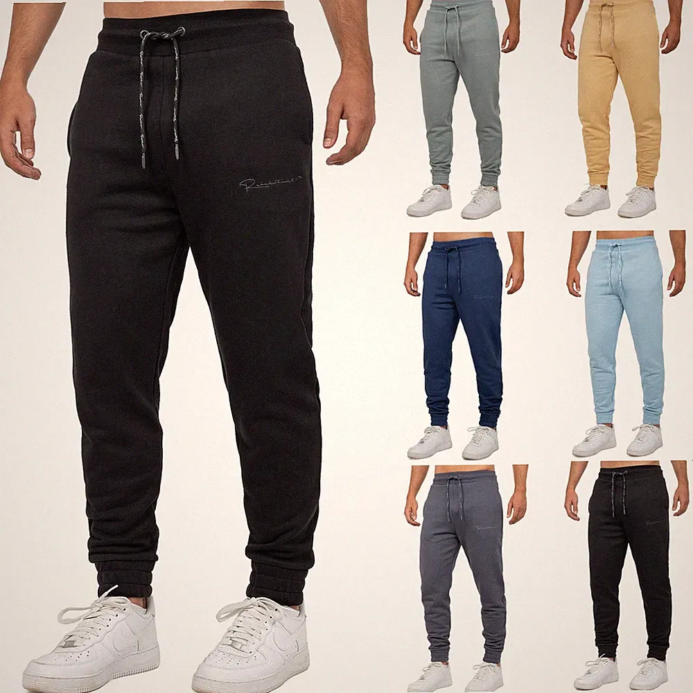 Reichstadt Herren Jogginghose Baumwolle Slim Fit Logo Kordelzug enge Bündchen