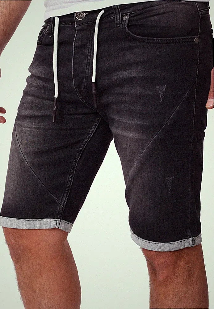 Reslad Jeans Shorts Herren Kurze Hosen Sommer Sweathose in Jeansoptik RS-2087
