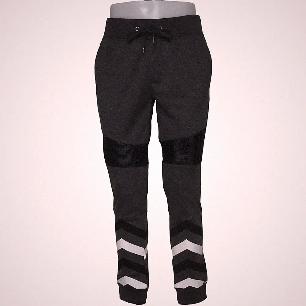 Retro Distrikt, Jogginghose, Größe: M, Grau/Weiß, Polyester, Chevron, Sweat #I1m