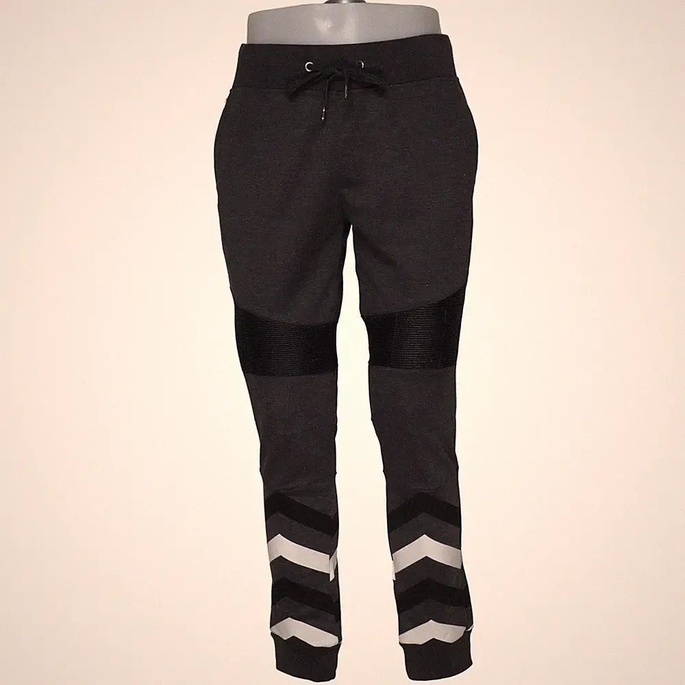 Retro Distrikt, Jogginghose, Größe: M, Grau/Weiß, Polyester, Chevron, Sweat #I1m