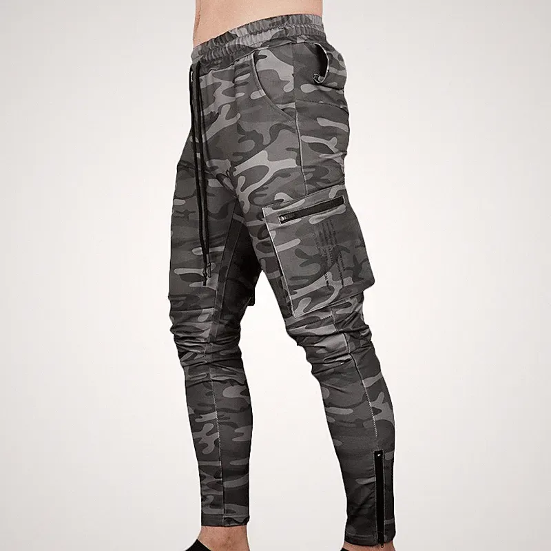 Retro Herren Cargohose Jogginghose Slim Fit Kordelzug Freizeit SPORTS Fitness