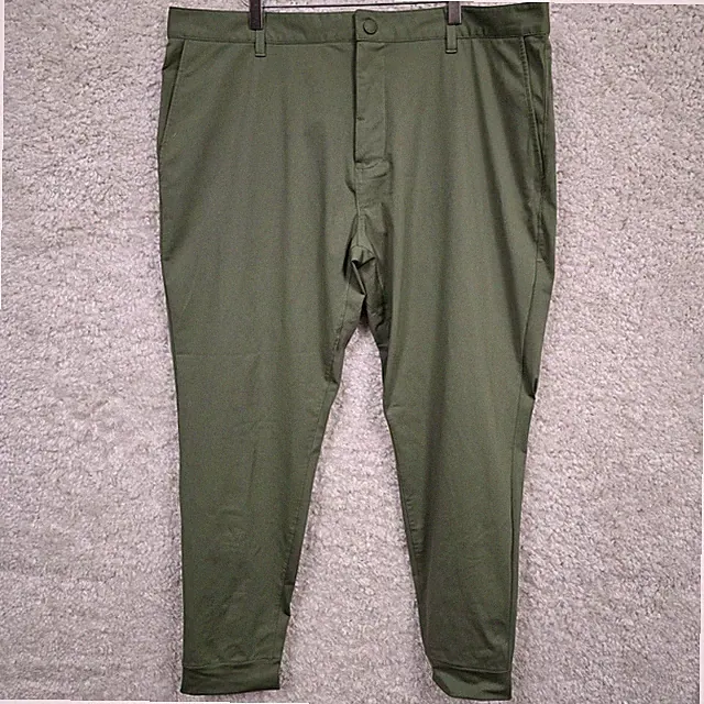 Rhone Performance Commuter Pants Mens 38x29 Green Zippered Cuff Slim Fit Joggers